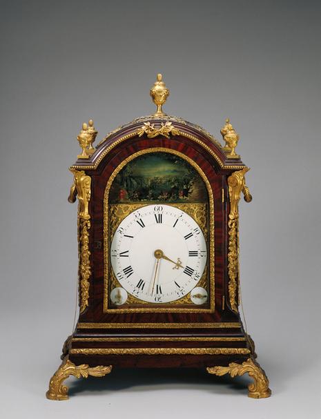 紫檀木楼嵌铜活跑人三套钟