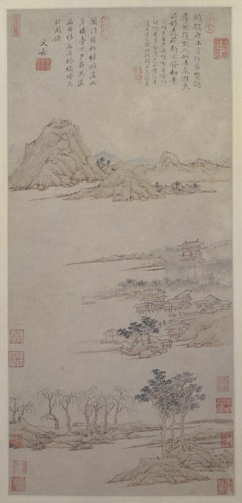 陆治濠上送别轴