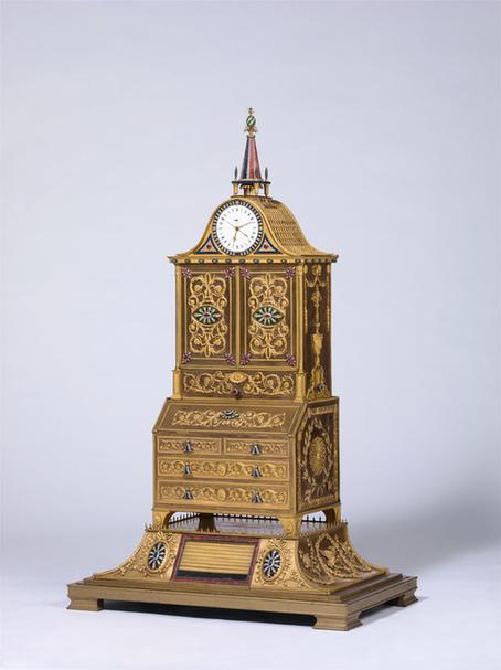 铜镀金自开门人打钟