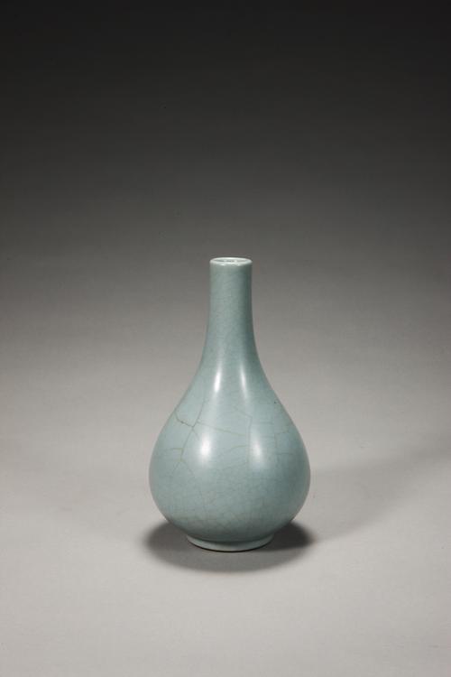 雍正款仿汝釉胆式瓶