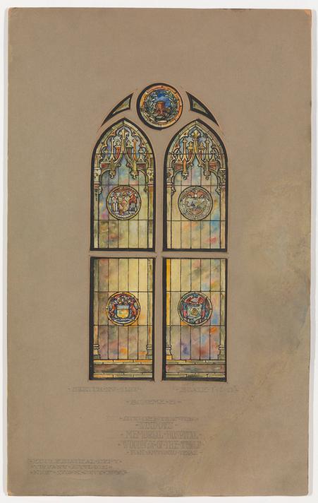 Louis Comfort Tiffany--Design for double lancet window