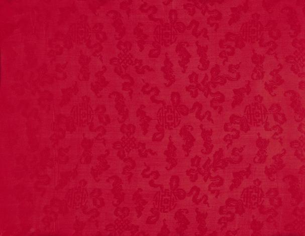 桃红色福寿绵长纹春绸