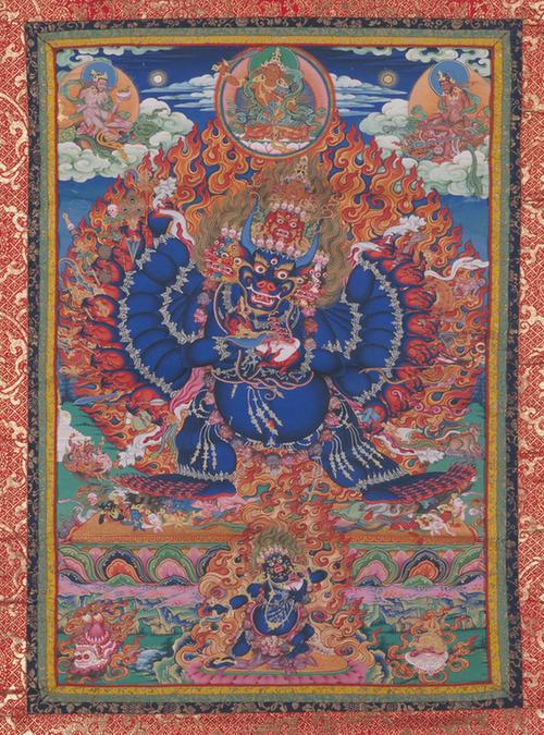 清人威罗瓦金刚像轴