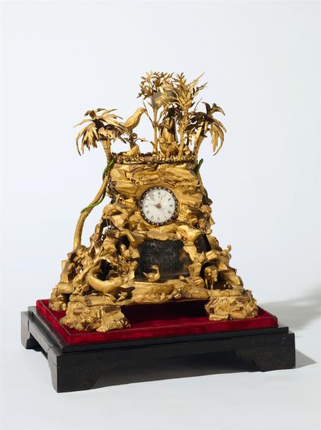 铜镀金山子鸟动人打钟