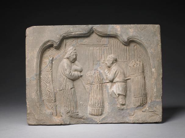 曾参咬指心痛砖雕