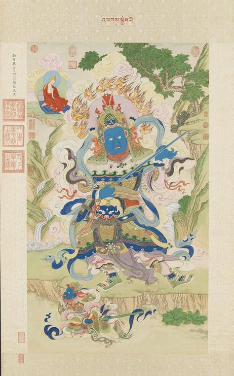 画南方增长天王像轴