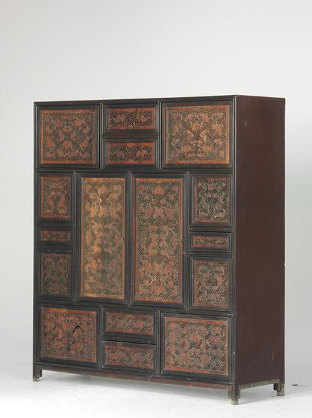 紫檀万福纹柜格