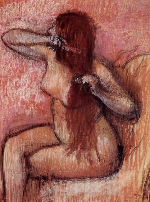 Seated Nude Combing Her Hair - circa 1887-1890 - Private collection