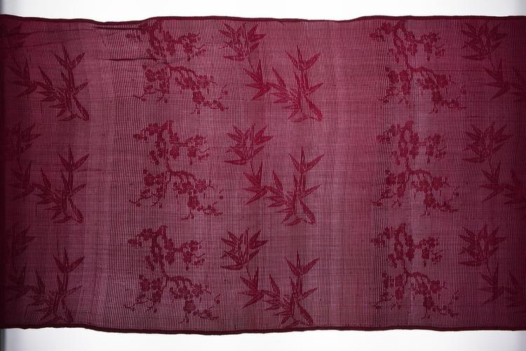 玫瑰紫色梅竹海棠纹罗