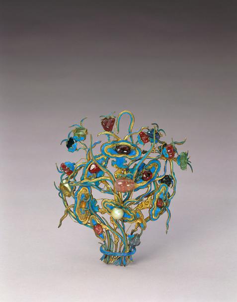 银镀金嵌珠宝钿花