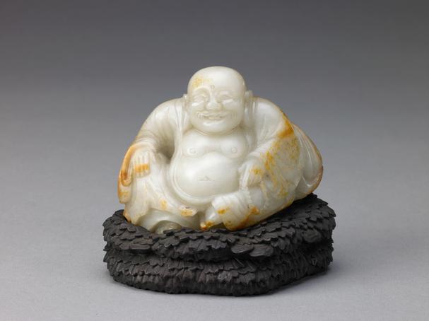 带皮青玉弥勒佛