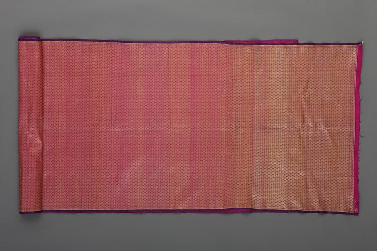 玫瑰紫色球纹回回织金绸