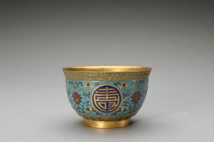 掐丝珐琅万寿无疆碗