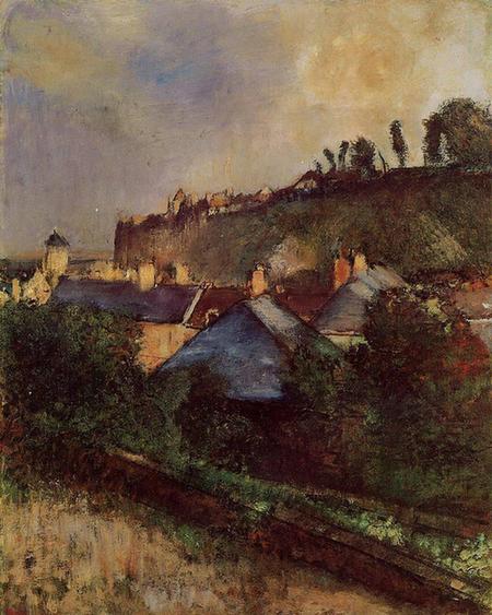 Houses at the Foot of a Cliff (also known as Saint-Valery-sur-Somme) - - - Columbus Museu