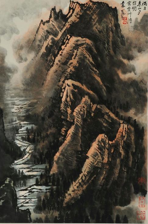 满目青山夕照明（轴）