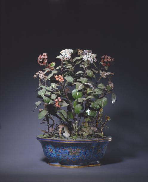 画珐琅盆蜜蜡桂花盆景