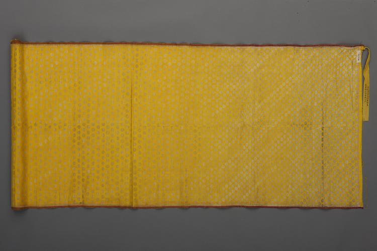 黄色银球纹回回织金绸