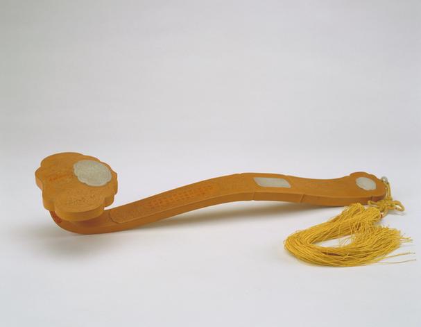 文竹嵌玉刻乾隆御制《三星赞》如意-《寿星赞》如意