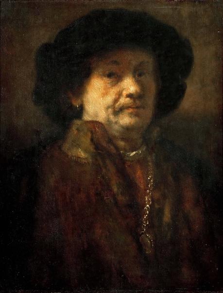 Rembrandt van Rijn -- Self Portrait in Fur Coat, with Gold Chain and Earring