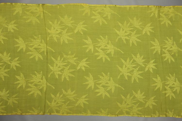 葱绿色竹叶纹罗