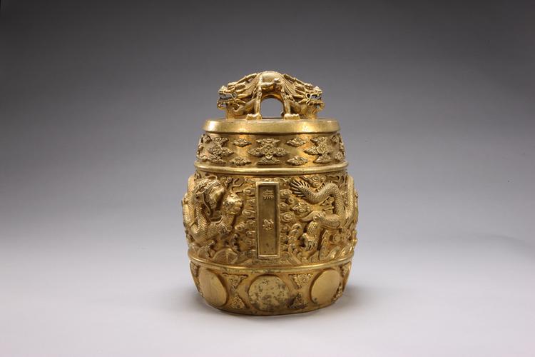 铜镀金双龙纽云龙纹编钟-无射