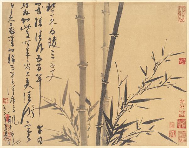 墨竹谱册页（高清四幅）