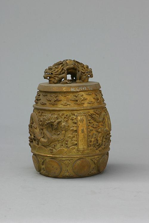 铜镀金双龙纽云龙纹编钟-仲吕