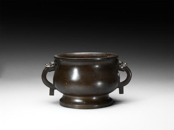 石叟错银兽面纹簋