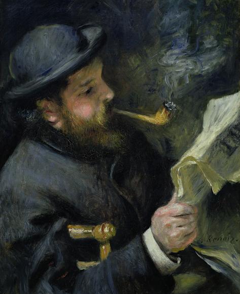 Claude Monet Reading 1872 by Renoir
