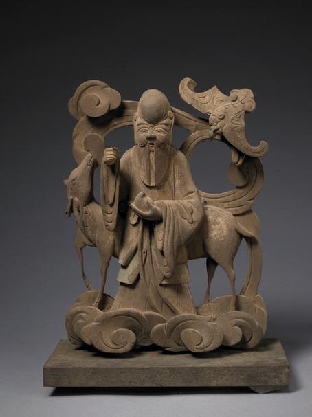 木雕镂空福鹿寿建筑嵌件