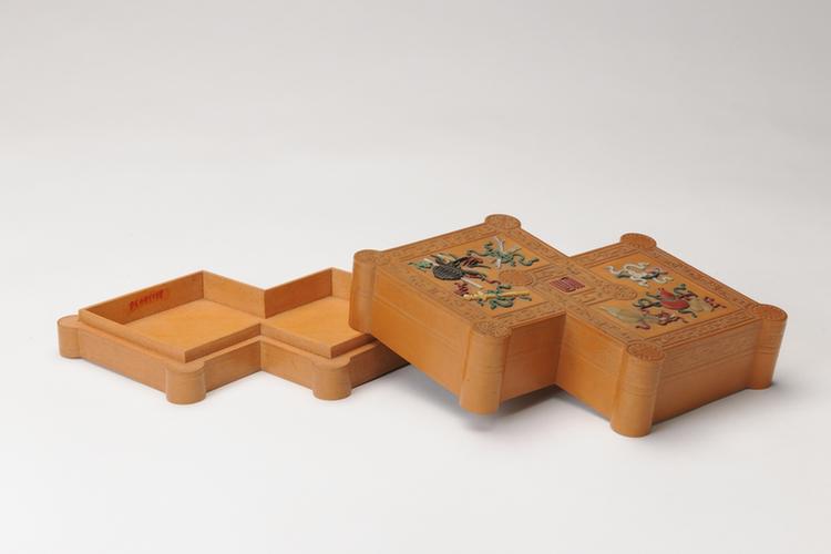 文竹嵌螺钿方胜式盒