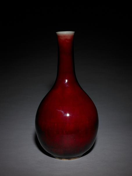 郎窑红釉胆式瓶