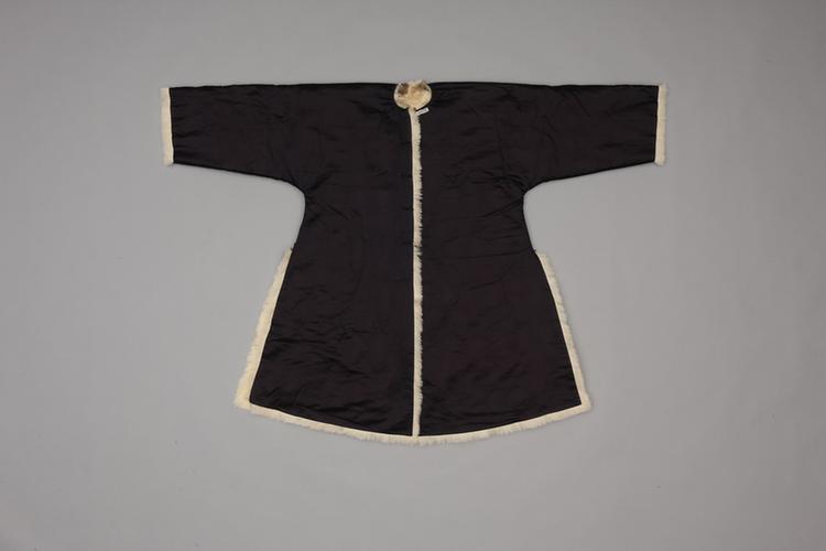 青色素缎乌云豹皮常服褂