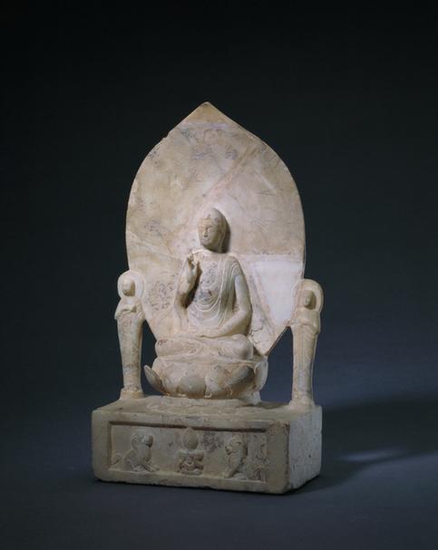 石一佛二胁侍弟子像