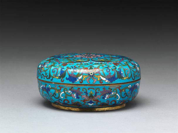掐丝珐琅宝相花纹圆盒