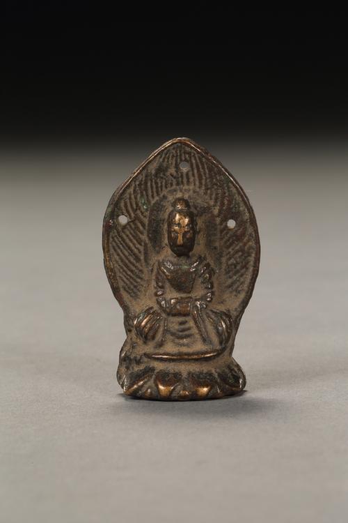 铜鎏金禅定佛坐像