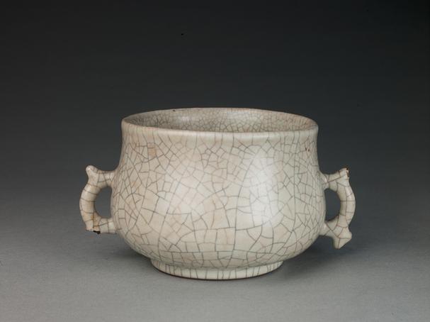 仿哥釉双耳炉
