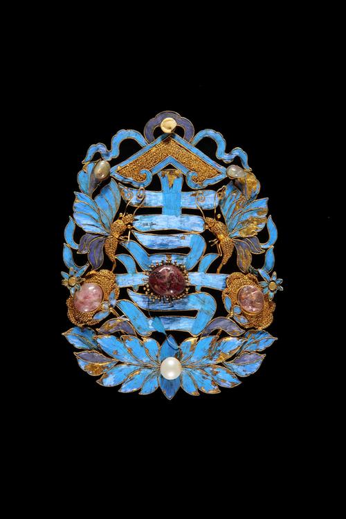 银镀金喜字纹簪