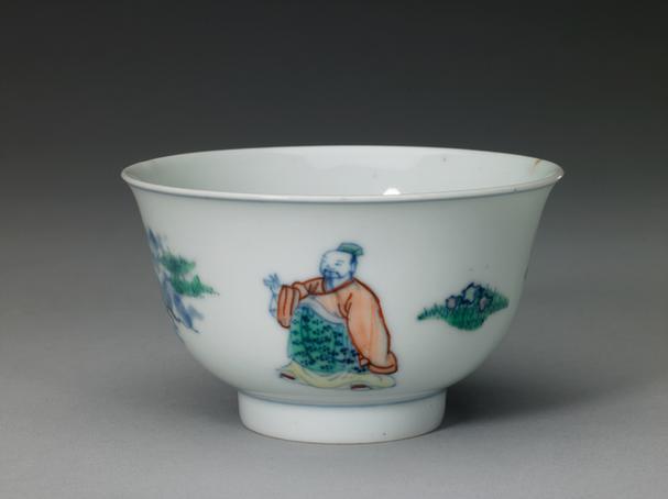 康熙款斗彩人物图小碗