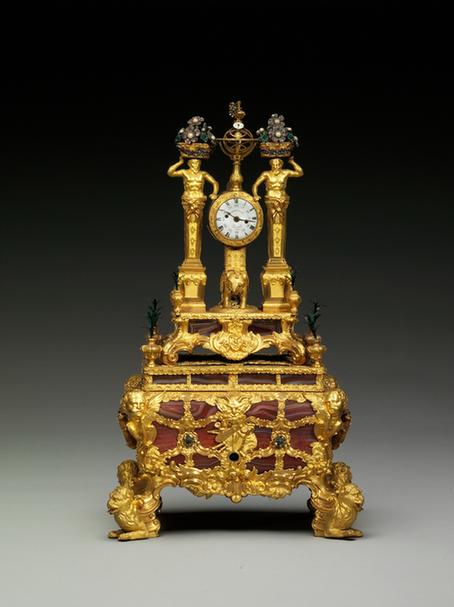 铜镀金嵌玛瑙音乐箱表