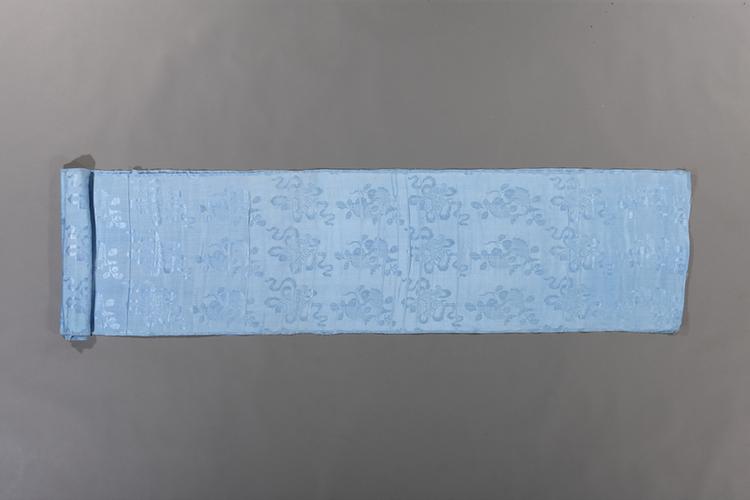 湖色双鱼海螺纹花绸