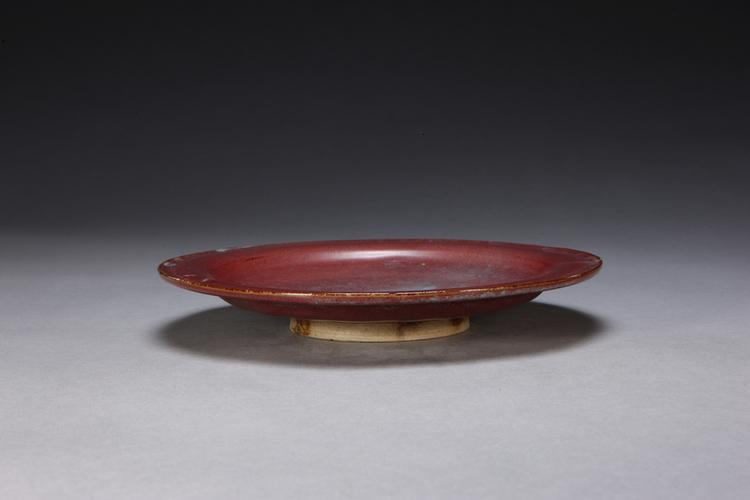 仿钧玫瑰紫釉折沿盘