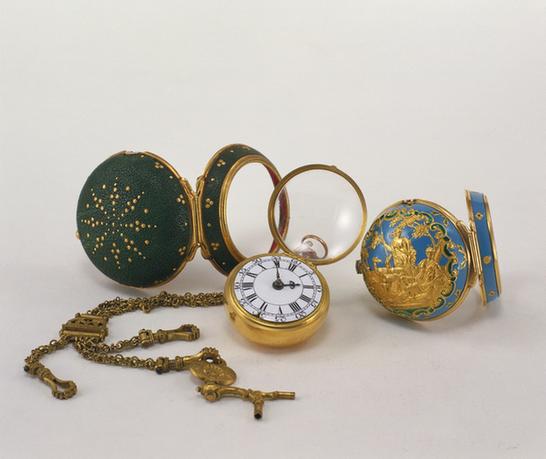 铜镀金画珐琅怀表