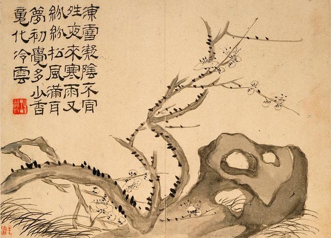 梅花竹石图册-9