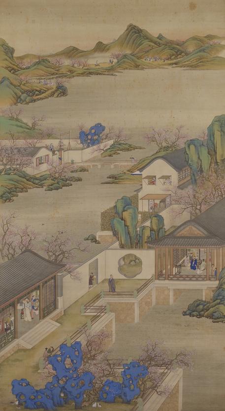 雍正十二月行乐图轴