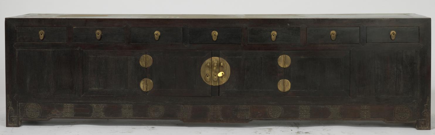 花梨木带屉炕柜