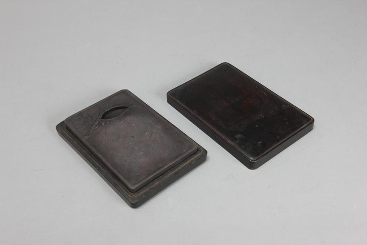 端石雕竹叶长方砚