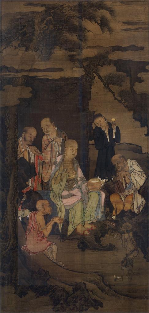 五百罗汉之观舍利光图