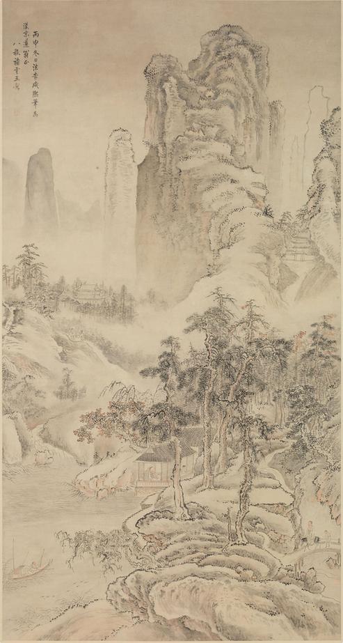 法李成山水图轴