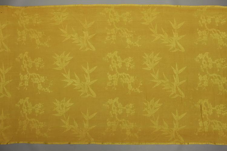 鹅黄色梅竹海棠纹春罗